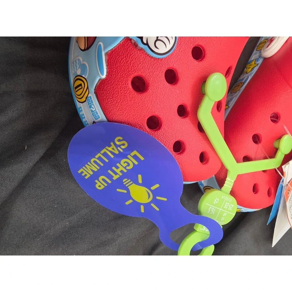 Crocs Fun Lab Super Mario Lights Clog Red Toddler C9 207058-8C1 Light Up Shoes